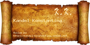 Kandel Konstantina névjegykártya